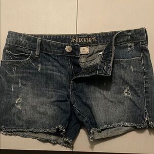 Decree Blue Jean Shorts Distressed Style